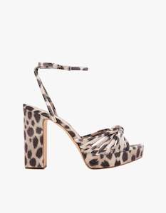 Loeffler Randall: Rivka Leather Knot Platform Sandal - Leopard