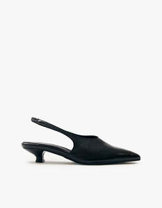 Alohas: Eros Black Leather Mules - Black