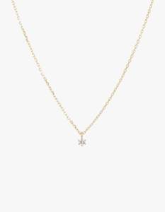 Womens: Sweet Drop Diamond Necklace - 14K Gold