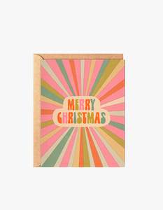Daydream Cards: Merry Christmas Retro Card - Pink