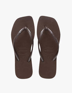 Havaianas: Slim Square Jandals - Dark Brown