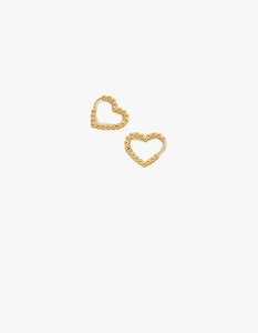 Reliquia Jewellery: Galina Heart Huggies - Gold