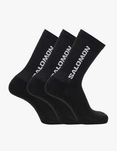 Mens Everyday Crew Socks 3 Pack - Black/Black/Black