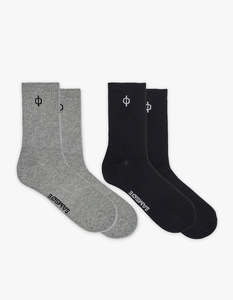 Sahanne Socks 15807 - Grey Mel. And Black