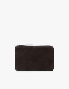 Womens: Neve Suede Pouch - Ganache