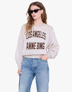 Anine Bing: Harry Shrunken Sweatshirt La - Oatmeal Melange