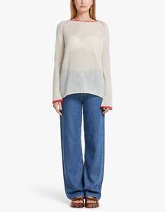 Rohe: Trumpet-Sleeve Open-Knitted Top - Off-White