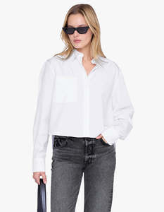 Anine Bing: Essie Cropped Shirt - White