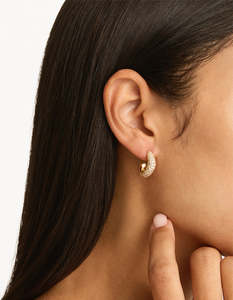 By Charlotte: Crystal Wave Hoop - 18K Gold Vermeil
