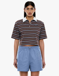 Violet Short Sleeve Polo - Blue Choc Stripe