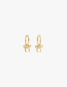 By Charlotte: Forever More Bow Hoops - 18K Gold Vermeil