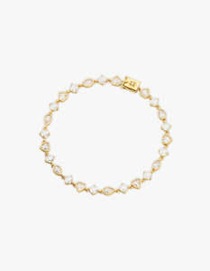 By Charlotte: Dream Lover Tennis Bracelet - 18K Gold Vermeil