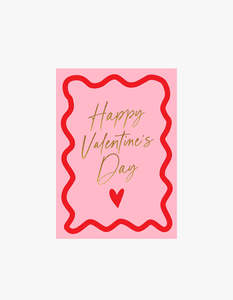 Lettuce: Wavy Valentines Day Card - Pink