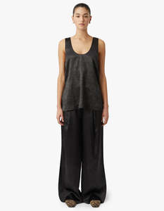 C M: Allire Satin Top - Black