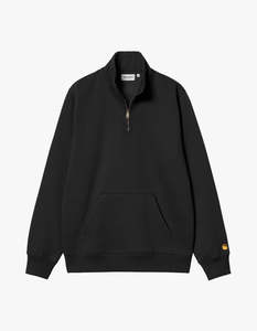 Chase Neck Zip Sweat - Black/Gold