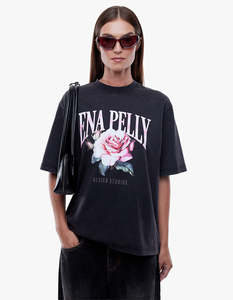 Ena Pelly: Ena Pelly Rose Tee - Vintage Black