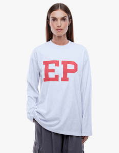 Ena Pelly: Ep Long Sleeve Tee - White Marle