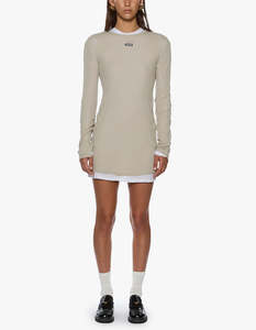 Ksubi: Crawford L/S Mini Dress - Taupe