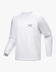 Arcteryx Mens: Kragg Cotton L/S T Shirt Mens - White Light/Black