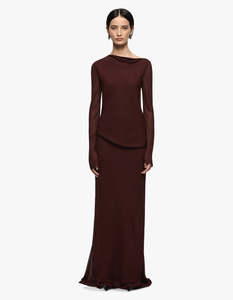 Bec And Bridge: Amanda L/S Maxi Dress - Raisin