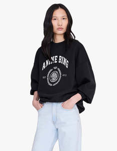 Anine Bing: Miles Sweatshirt Collegiate - Vintage Black