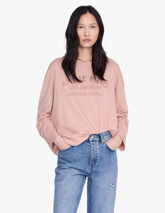 Anine Bing: Ivan Long Sleeve Melrose Stencil - Washed Blush