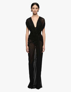 Bec And Bridge: Leia Drape Maxi Dress - Black