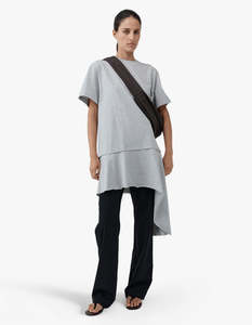 New Arrivals: Layered Tee Mini Dress - Light Grey Marle