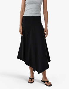 New Arrivals: Asymm Drape Skirt - Black