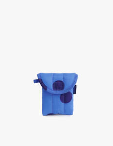 Tech Accessories: Puffy Earbuds Case - Blue Polka Dot