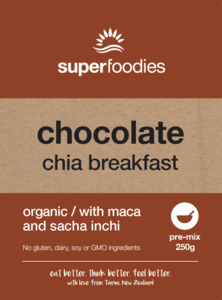 Chocolate Chia Breakfast Pre-Mix - superfoodies.co.nz