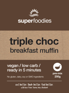 Triple Chocolate Breakfast Muffin Pre-Mix - superfoodies.co.nz