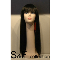 Products: Synthetic Blunt Cut Natural Look Black Long Straight Wig S&F001