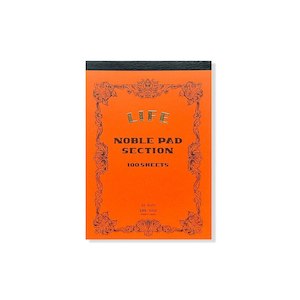 Life Stationery Japanese Paper 'Noble Note' Notepad Grid A5 - Orange
