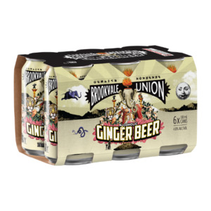 Brookvale Union Alcoholic Ginger Beer 4% Cans 6x330ml - Flavoured Beer Super Liquor