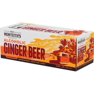 Monteith's Batch Brewed Alcoholic Ginger Beer Cans 10x330ml - Flavoured Beer Super Liquor