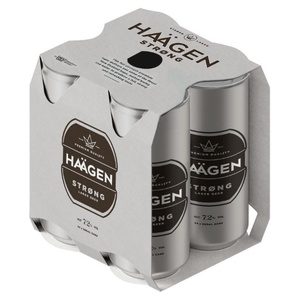 Haägen Strøng Lager 7.2% Cans 4x500ml - International Beer Super Liquor