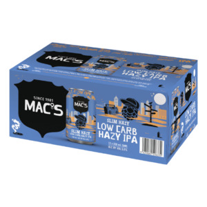 Craft Beer: Mac's Slim Hazy Low Carb Hazy IPA Cans 12x330ml - Craft Beer Super Liquor