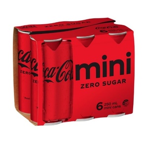 Mixers: Coca-Cola Zero Sugar Cans 6x250ml - Mixers Super Liquor