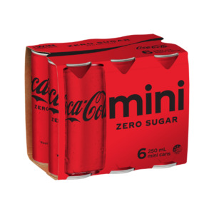 Mixers: Coca-Cola Zero Sugar Mini Cans 6x250ml - Mixers Super Liquor