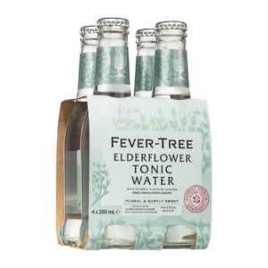 Fever-Tree Elderflower Tonic Water Bottles 4x200ml - Mixers Super Liquor