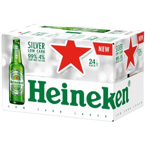 International Beer: Heineken Silver Low Carb Bottles 24x330ml - International Beer Super Liquor