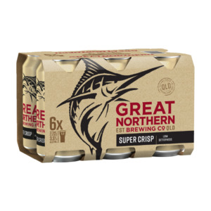 Great Northern Super Crisp 3.5% Cans 6x375ml - International Beer Super Liquor