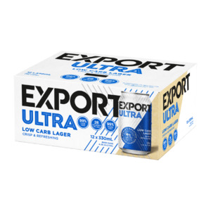 New Zealand Beer: Export Ultra Low Carb Lager Cans 12x330ml - New Zealand Beer Super Liquor