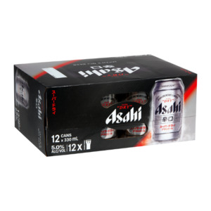 Asahi Super Dry Cans 12x330ml - International Beer Super Liquor