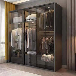 9001 Modern Glass door Wardrobe