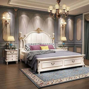 Heyday Vintage Design Furniture: 8811 Queen size 5 pieces French Style Luxury Bedroom Set
