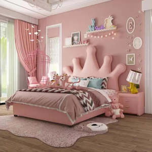 B17 Pink Princess Crown board Kids bedroom set