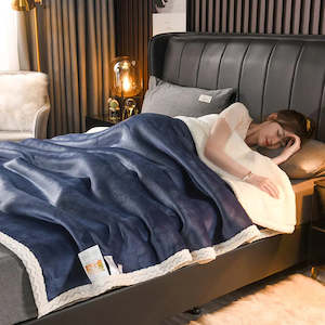 Micro Mink Blanket - Navy Blue