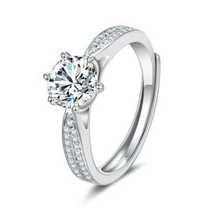 Yorkerla Jewellery: 1 Carat Star Queen 925 Silver Moissanite Stone Ring